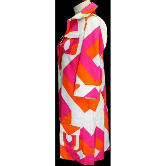 Diane von Furstenberg Retro Mod Go-Go 60s Style Shirt Dress Womens 0 Geometric - Picture 8 of 12